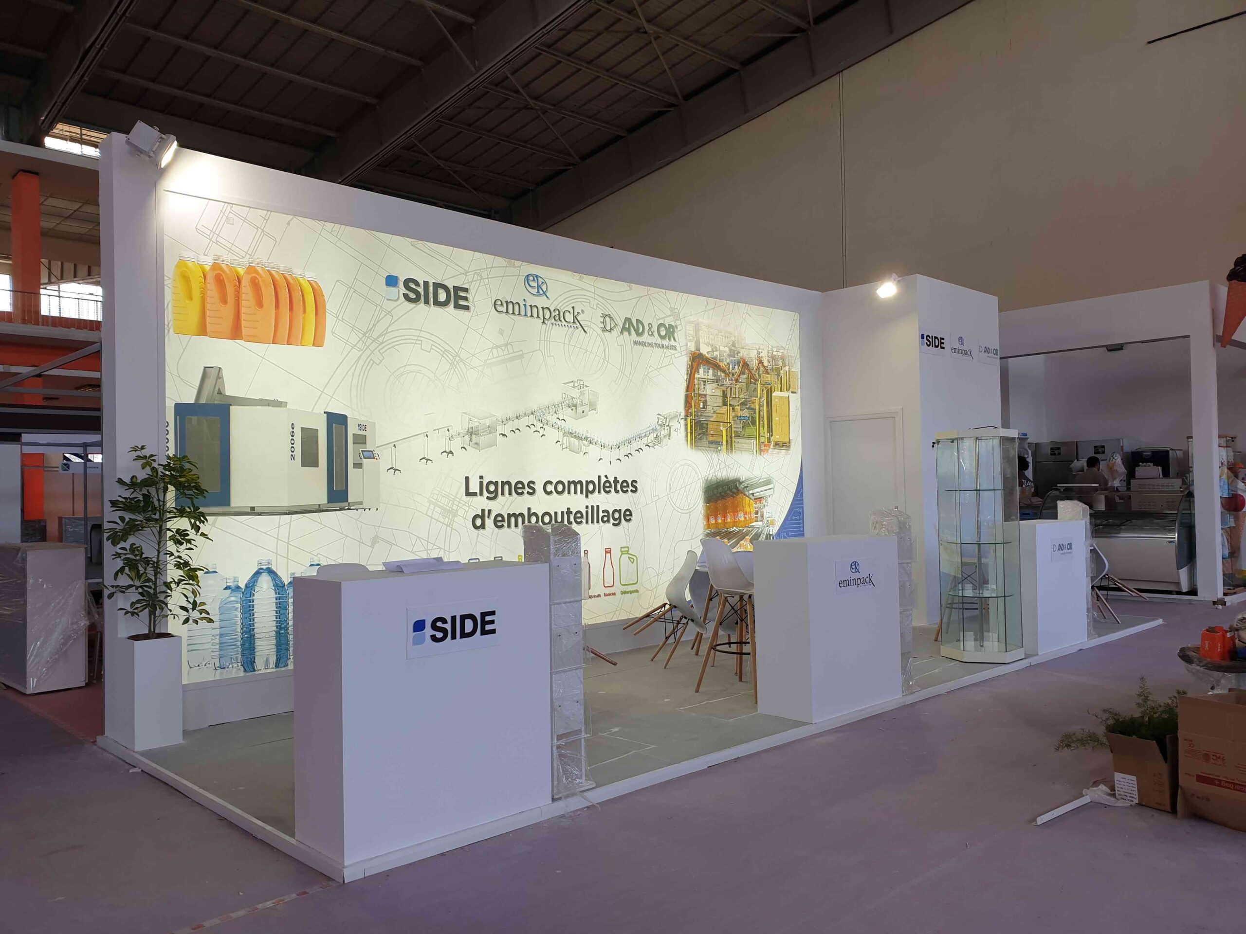 caja de luz en stand